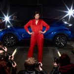 LONDON, ENGLAND - FEBRUARY 02:  Milla Jovovich, actress and model, is captured stepping out of the new Toyota C-HR onto a catwalk at the world痴 first drive through immersive theatre experience on February 2, 2017 in London, England. 禅he Night that Flows� saw 100 guests experience the immersive event, which brought to life the different features of the new Toyota C-HR.  (Photo by Gareth Cattermole/Getty Images for Toyota) *** Local Caption *** Milla Jovovich
